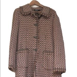 DKNY Full Length FALL Wool Plaid Coat
